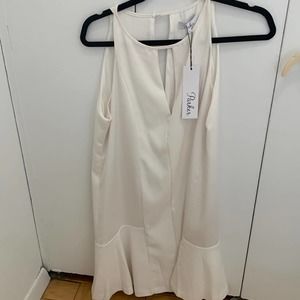 NWT Solid White Parker Dress Sleeveless spaghetti strap flared keyhole NEW/TAGS